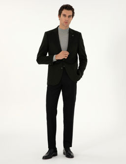 Зауженный пиджак цвета хаки - Cacharel фото 4