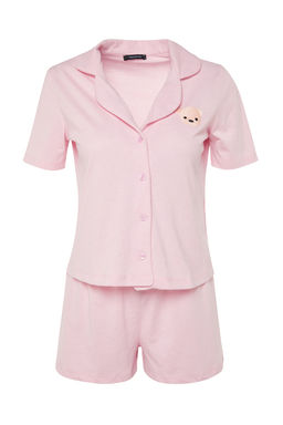 Trendyolmilla Tarc?n Ay?c?kl? Sortlu Orme Pijama Tak?m? THMSS23PT00012  фото 6