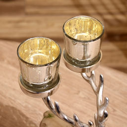 Подсвечник на 2 свечи «Олень», 15×18×31 см, алюминий