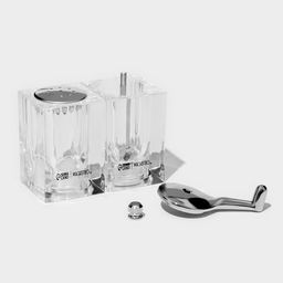 Набор для специй Magistro Glace, 2 предмета: мельница с ручкой, солонка, акрил, прозрачный  фото 4