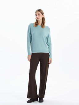 Bisiklet Yaka Dokulu Kad?n Triko Kazak