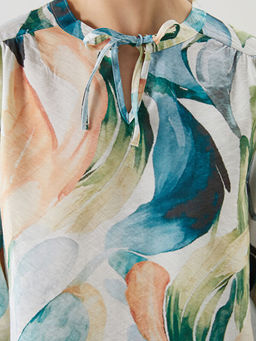 Ba?lamal? Yaka Desenli Bluz