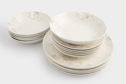 Сервиз обеденный, 6 перс, 18 пр, фарфор P, белый, Цветы и листья, Florance