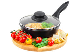 Сковорода глубокая 18 см ГАРМОНИЯ ВКУСА Черный оникс С КРЫШКОЙ ф18, н/р, 33,5*19*10 см - Elan gallery фото 3