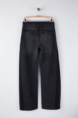 Ozel Koleksiyon Mavi Yuksek Bel Renk Bloklu Wide Leg Genis Paca Jeans TWOAW26JE00099 - Trendyolmilla фото 10