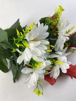 Цветы розы+ромашки букет 55см, бутонов 5/5 - Aopen фото 3