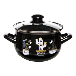 Кактусы черные Кастрюля 4,0 л. стекл./кр. 4015В /INTEROS/