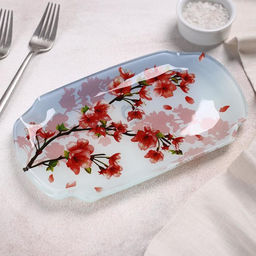 Блюдо стеклянное сервировочное Доляна Сакура, 23,813,8 см  фото 2