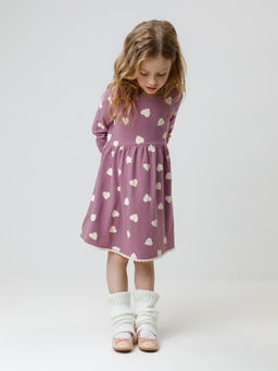 КР 5836/темная орхидея,сердечки к591 платье для дев