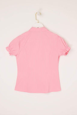 Ac?k Pembe Cizgili Bedene Oturan Gomlek TWOSS26GO00081