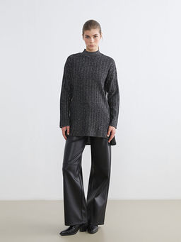 Yar?m Bal?k?? Yaka Kad?n Triko Tunik