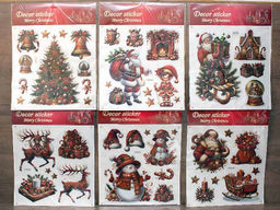 Наклейка объемная силикон. 31,5*39,5см "Новогодняя тематика" (HOM-01-06) 6 видов в ассорт.