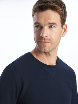 Bisiklet Yaka Uzun Kollu Erkek Sweatshirt