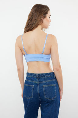 TRENDYOLMILLA Siyah Seamless/Dikissiz Ip Ask?l? Dolgusuz Balensiz Kapl? Bralette Orme Sutyen THMAW22SU0043  фото 4