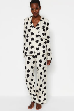 Trendyolmilla Ac?k Pembe Kurdele/Fiyonklu Viskon Dokuma Pijama Tak?m? THMAW21PT0936 фото 4