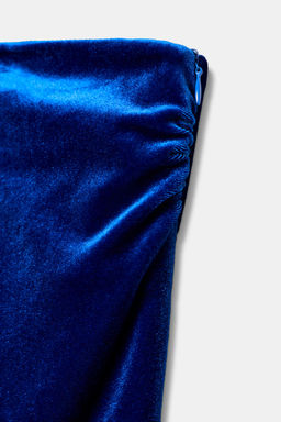 ASYMMETRIC VELVET MIDI DRESS - Zara фото 10
