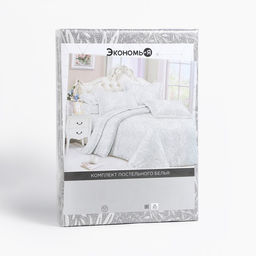 Постельное бельё 1,5 сп Экономь и Я "Морозный узор" 143х215 см, 145х214 см, 50х70 см-1 шт, 60 г/м2, микрофибра