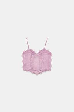 TOP CORSETERO COMBINADO ENCAJE / Rosa claro - Zara фото 5