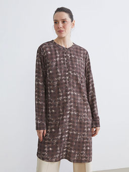 Bisiklet Yaka Etnik Desenli Kad?n Tunik