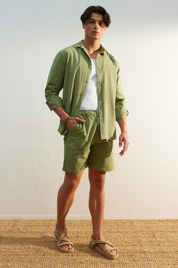 Haki Loose Fit Pamuklu Ba_c_kl_ _ort TMNSS23SR00056