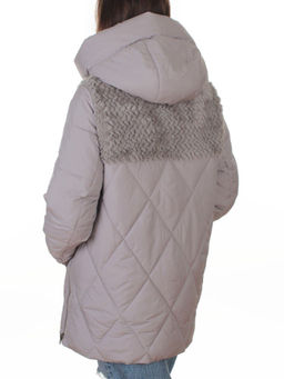 M-8800 GRAY/BEIGE Куртка зимняя стеганная женская (150 гр. холлофайбер)