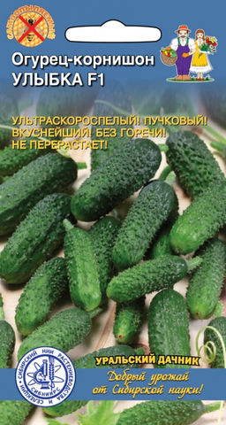 Огурец УЛЫБКА F1 Ультраскороспелый! Пучковый! Вкуснейший! Без горечи! Не перерастает!