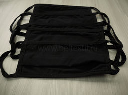 Маска гигиеническая (многоразовая) из трикотажного полотна 22*9,5см (упаковка по 5 шт.) цв. черный - Текс-дизайн фото 5