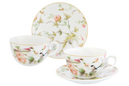 Чайн. пара 4 пр. 250 мл 12,5*9*6,5 см Певчие птички, фарфор