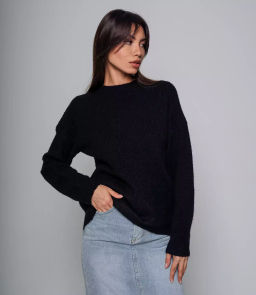 Свитер #КТ773, чёрный