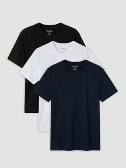 Regular Fit %100 Pamuk Basic Erkek Ti??rt 3l?