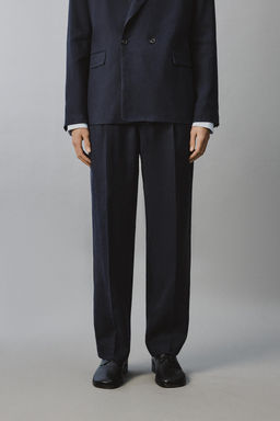 PANTAL?N PLIEGUES TRAJE LINO - ALGOD?N / ?ndigo