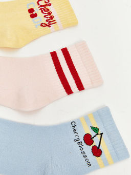 Desenli K?z ?ocuk Soket ?orap 3l?