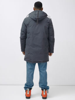 Парка мужская зимняя удлиненная темно-серого цвета 8385TC