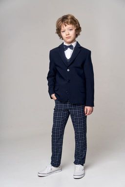 Брюки для мальчика арт. 5203 синий в клетку