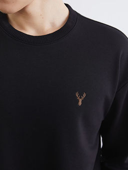 Bisiklet Yaka Erkek Kal?n Sweatshirt