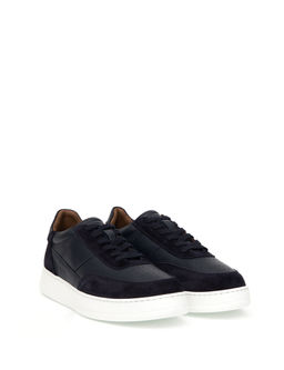 Lacivert %100 Deri Casual Ayakkab_
