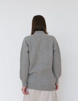 Джемпер из 100% шерсти серый 5W04012