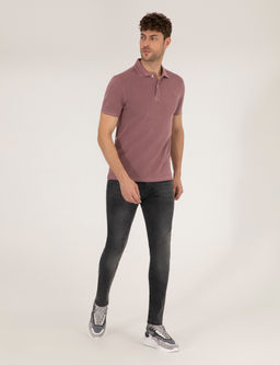 Pembe Dokulu Slim Fit Polo Yaka Ti__rt