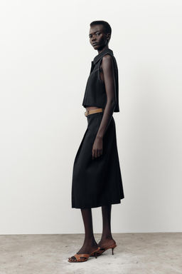 BELTED LONG BERMUDA SHORTS WITH DARTS - Zara фото 3