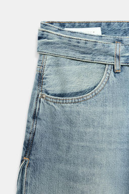JEANS TRF CINTUR?N PLIEGUES TIRO MEDIO / Azul claro - Zara фото 7