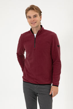 Erkek Bordo Basic Sweatshirt Sepette S_rpriz _ndirim