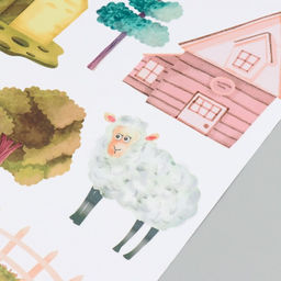 Наклейка интерьерная цветная «Домик в деревне», 50×70 см