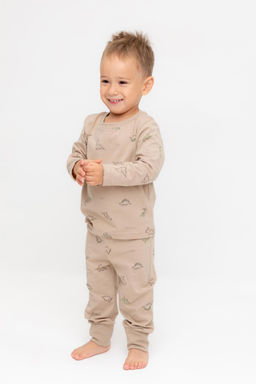 К 1561/тем.бежевый,динозаврики на песке пижама д/дет яс