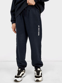 Теплые джоггеры темно-синего цвета для мальчиков