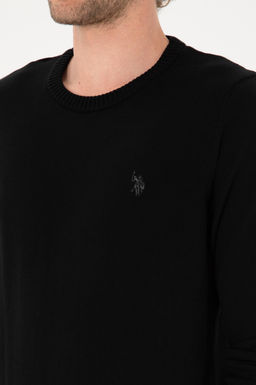 Erkek Slim Fit Bisiklet Yaka Siyah Basic Kazak - U.s. polo assn фото 7
