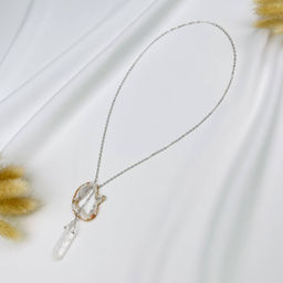 Кулон на цепочке с Агатом и Горным Хрусталем