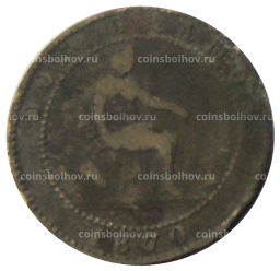 Монета 2 сентимо 1870 года Испания