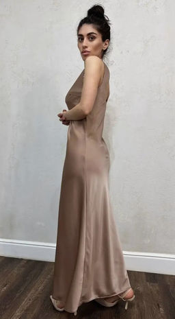 K11433 Платье макси БЕЖЕВЫЙ