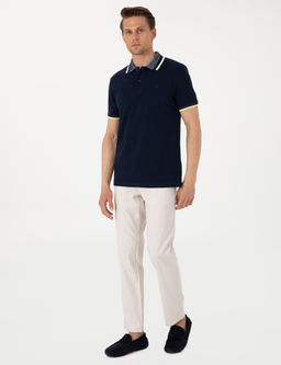 Lacivert Slim Fit Polo Yaka Ti__rt