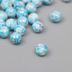 Бусины для творчества пластик «Шарики шамот голубой», набор 20 г, d=1 см